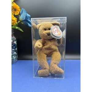 TY Beanie Baby Very Rare Curly the Bear with Tag Errors (1993/1996) & Brown Nose
